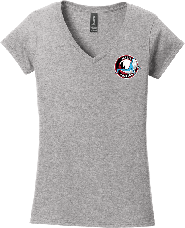 Jersey Shore Whalers Softstyle Ladies Fit V-Neck T-Shirt (D1922-LC)