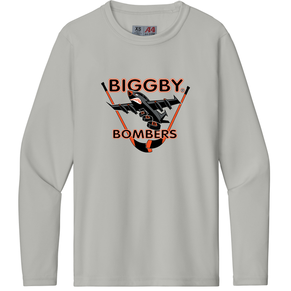 Biggby Bombers Youth Cooling Performance Long Sleeve Tee
