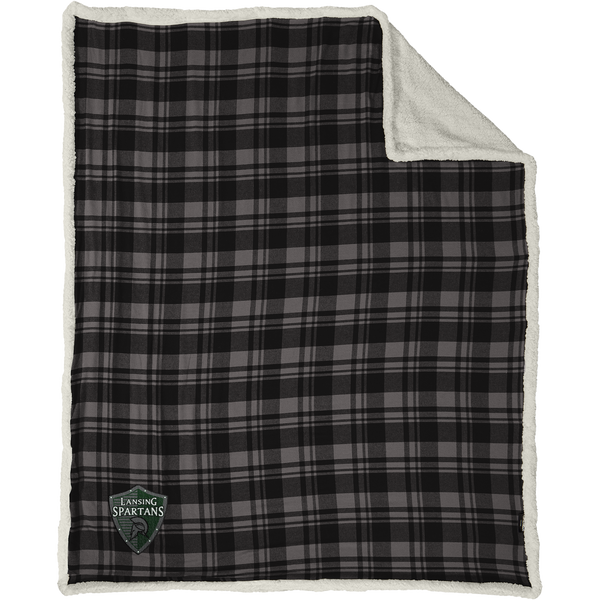 Lansing Spartans Flannel Sherpa Blanket