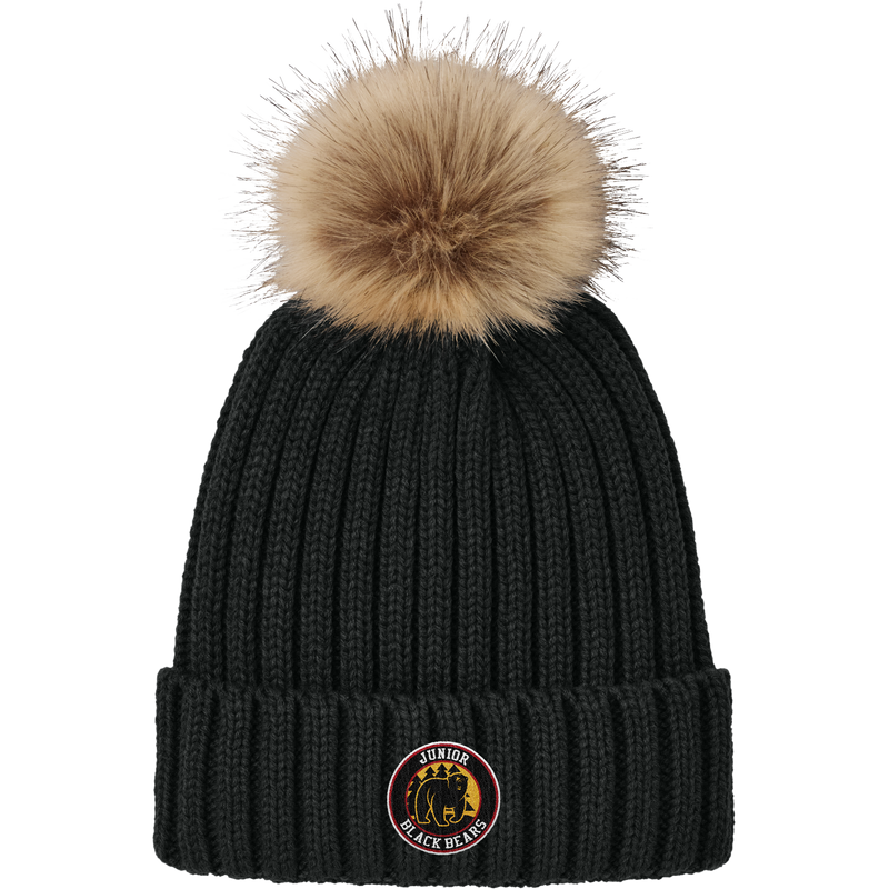 MD Jr. Black Bears Faux Fur Pom Beanie