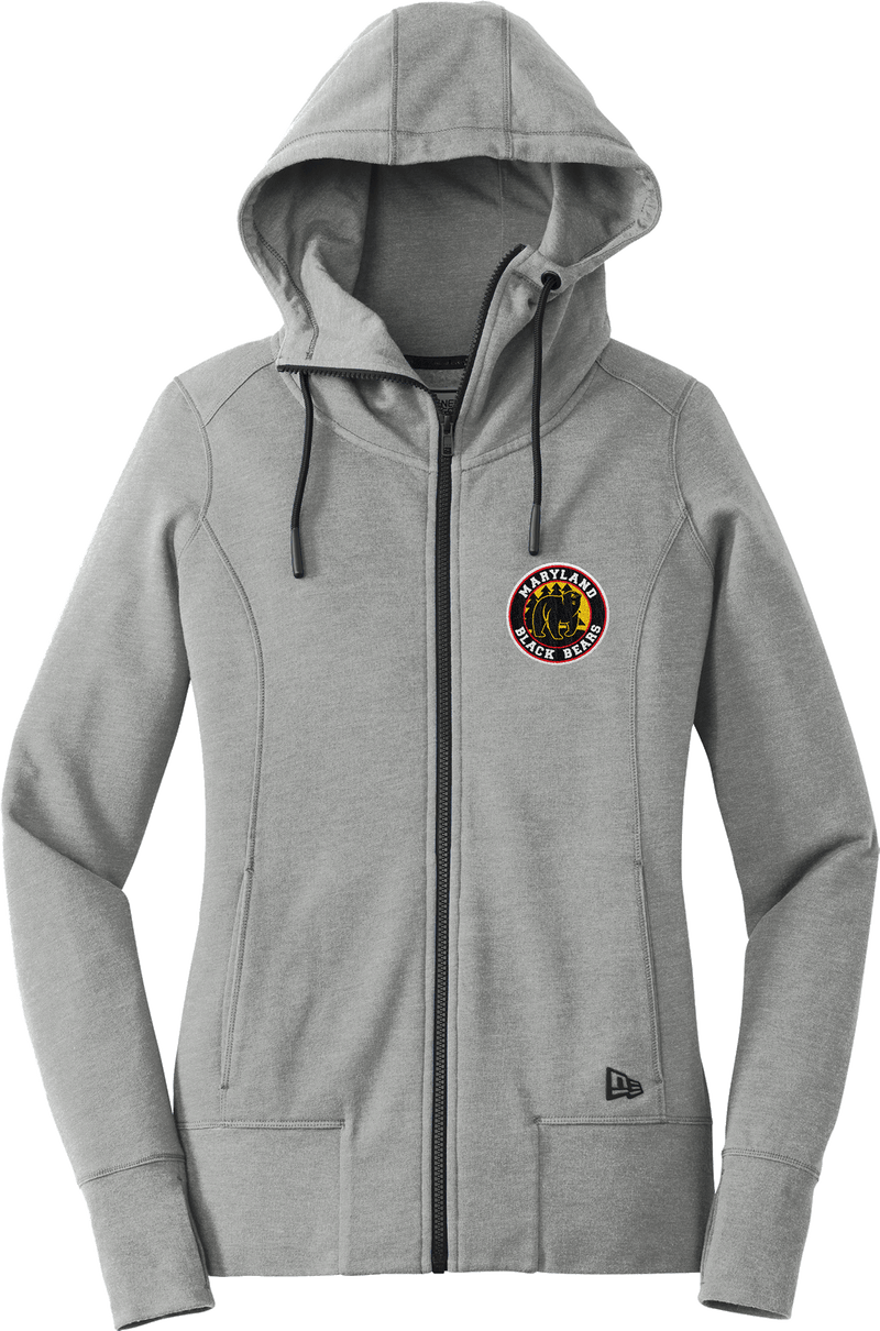 Maryland Black Bears New Era Ladies Tri-Blend Fleece Full-Zip Hoodie