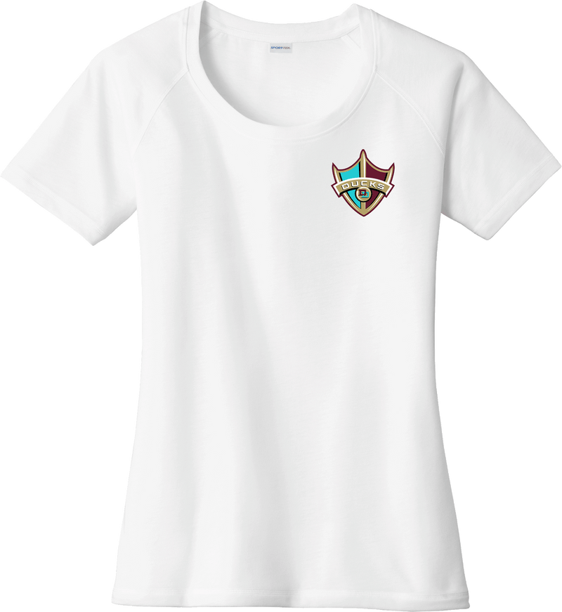 Delaware Ducks Ladies PosiCharge Tri-Blend Wicking Scoop Neck Raglan Tee