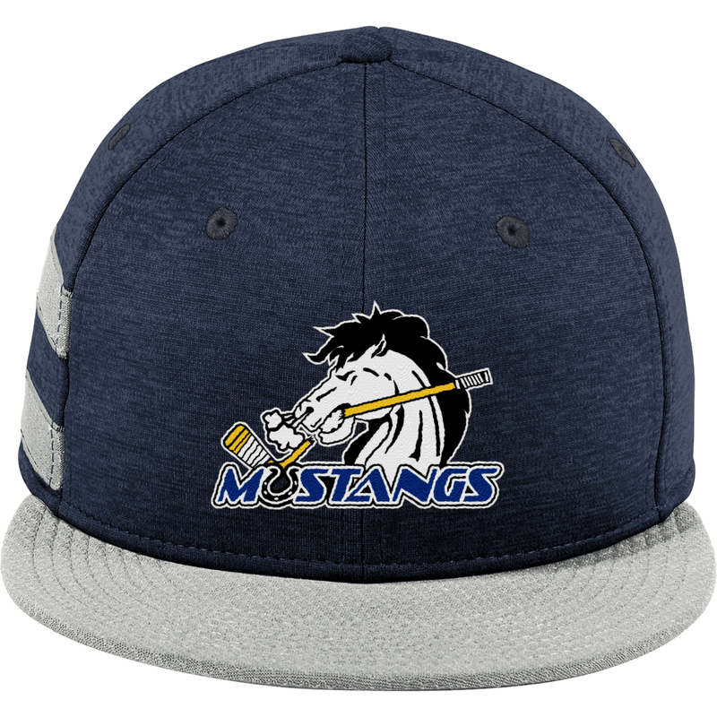 Mid-State Mustangs New Era Shadow Heather Striped Flat Bill Snapback Cap