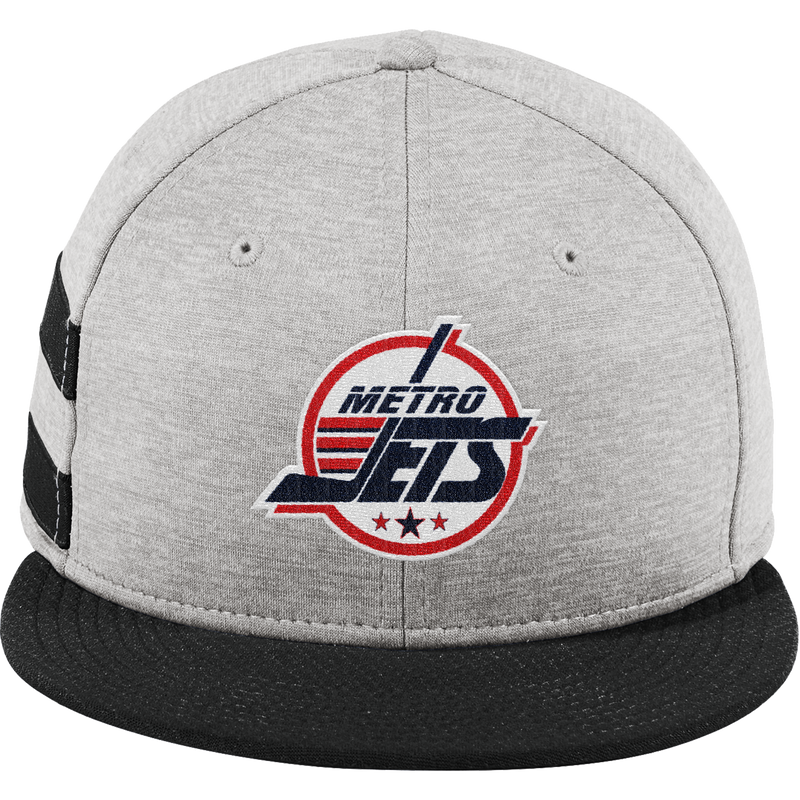 Metro Jets New Era Shadow Heather Striped Flat Bill Snapback Cap