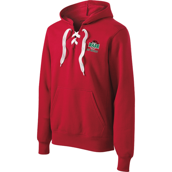 Wash U Lace Up Pullover Hooded Sweatshirt