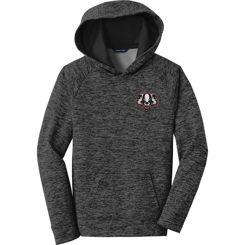 Scary Badgers Youth PosiCharge Electric Heather Fleece Hooded Pullover