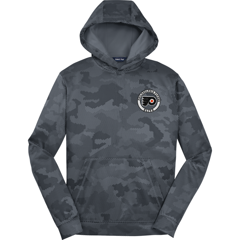 Philadelphia Flyers Elite Youth Sport-Wick CamoHex Fleece Hooded Pullover