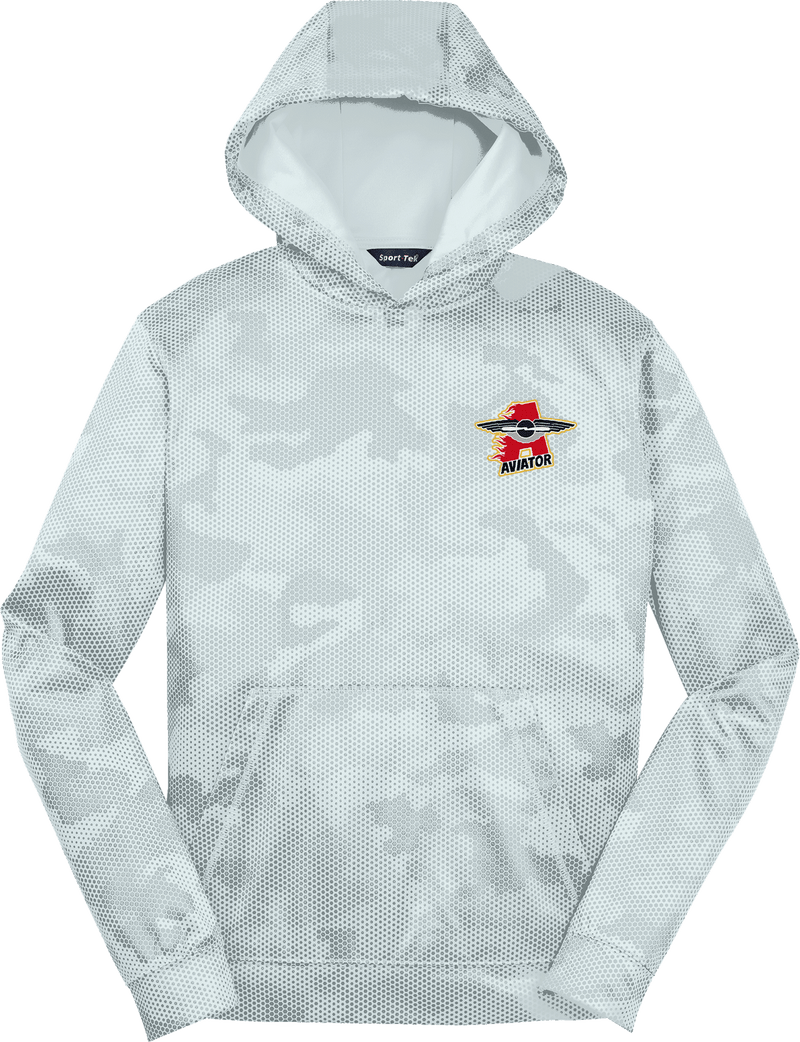 NY Aviators Youth Sport-Wick CamoHex Fleece Hooded Pullover