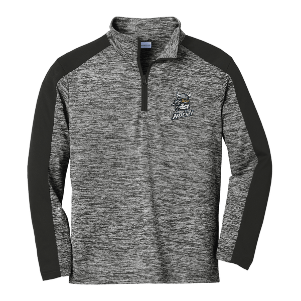 Hard Edge Hockey Youth PosiCharge  Electric Heather Colorblock 1/4-Zip Pullover